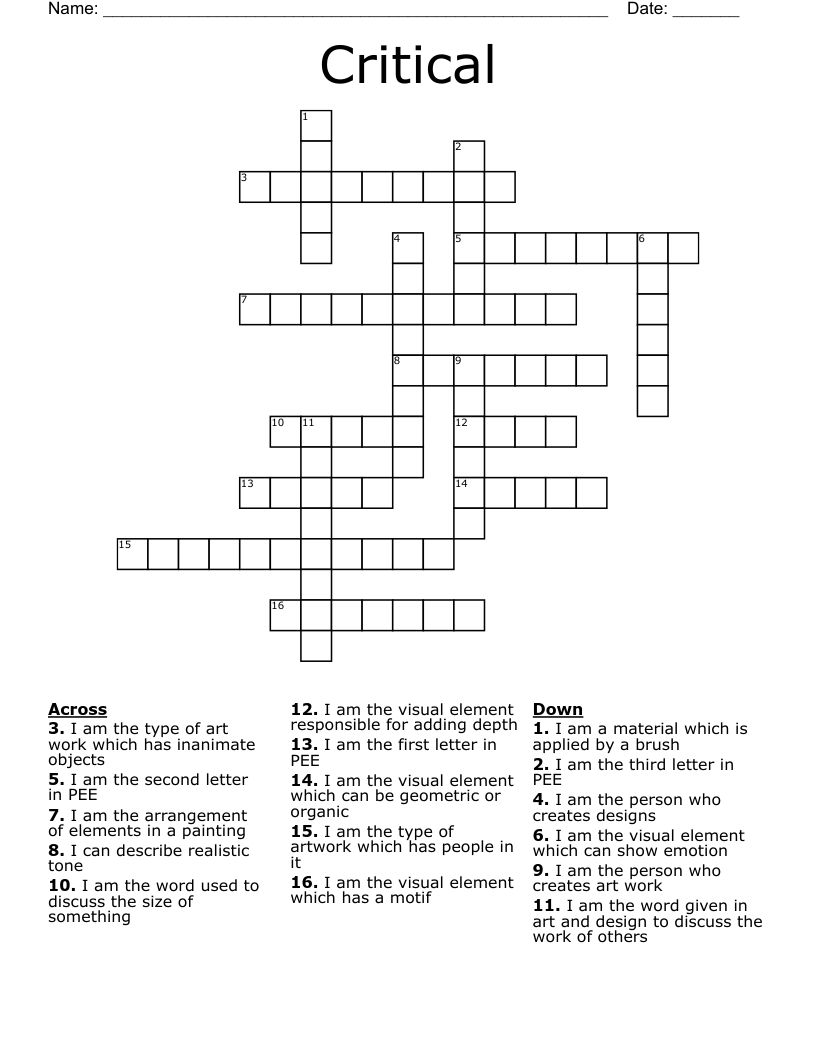 Critical  Crossword