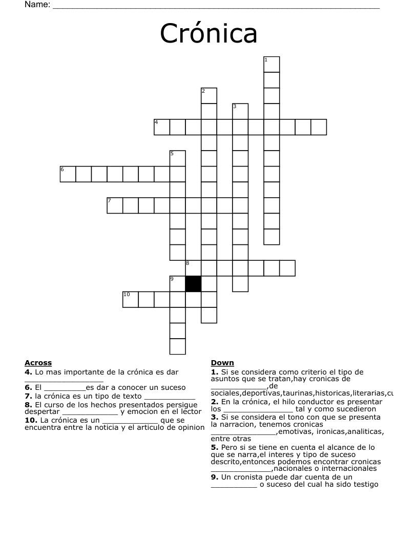 Crónica Crossword
