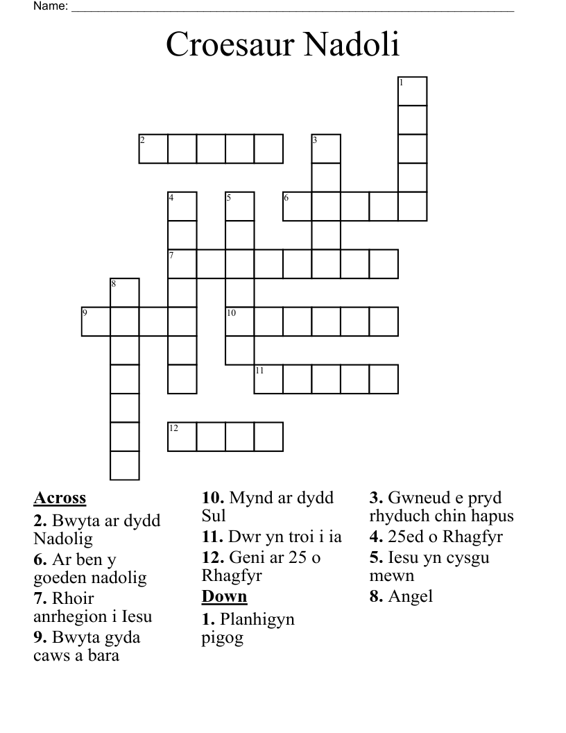 Croesaur Nadoli Crossword