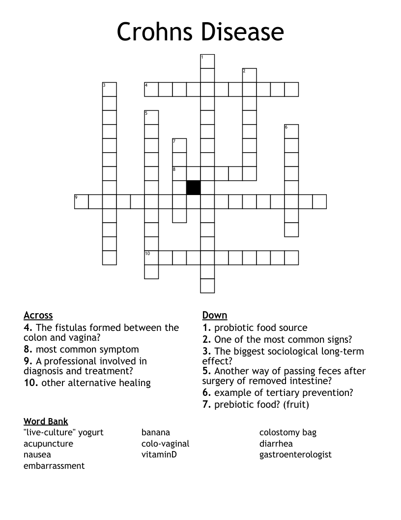 Crohns Disease Crossword