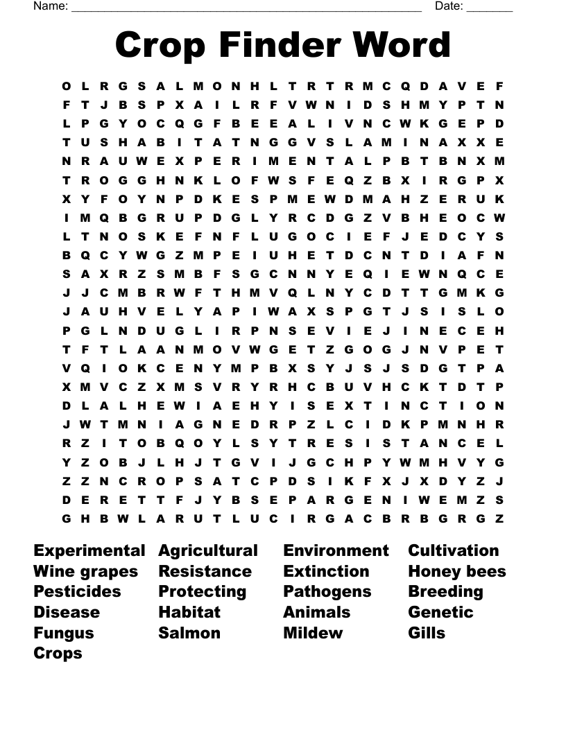 Crop Finder Word Word Search