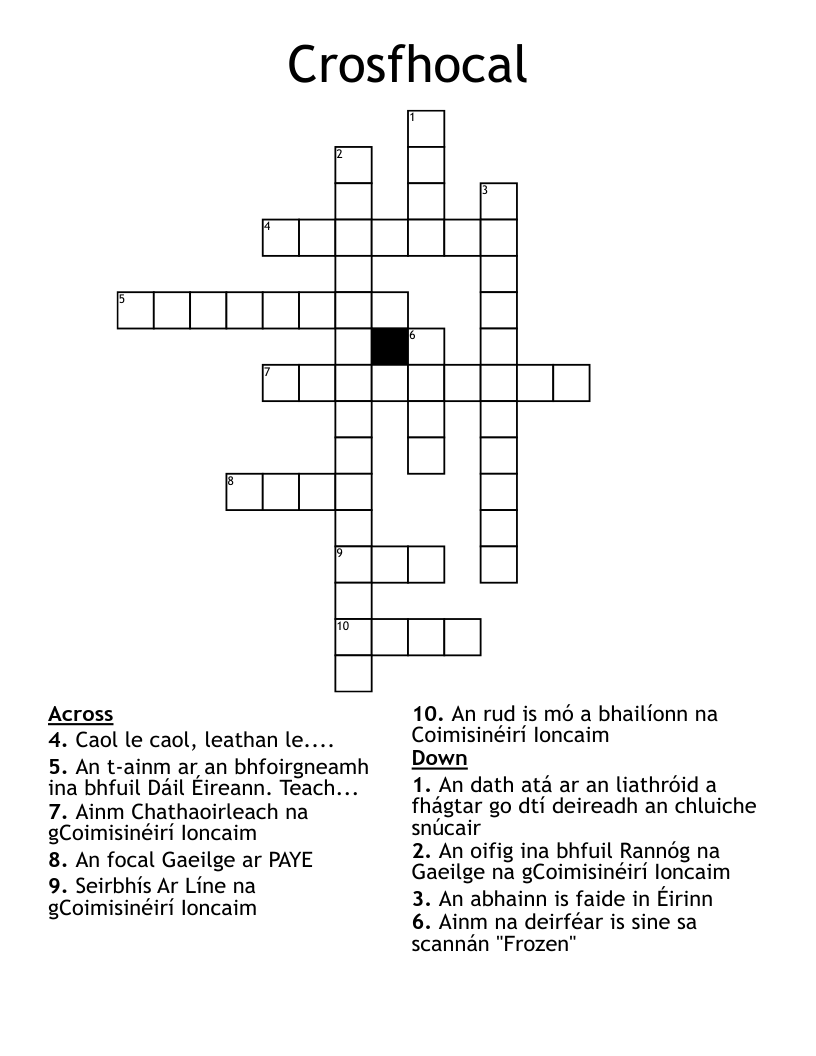 Crosfhocal Crossword