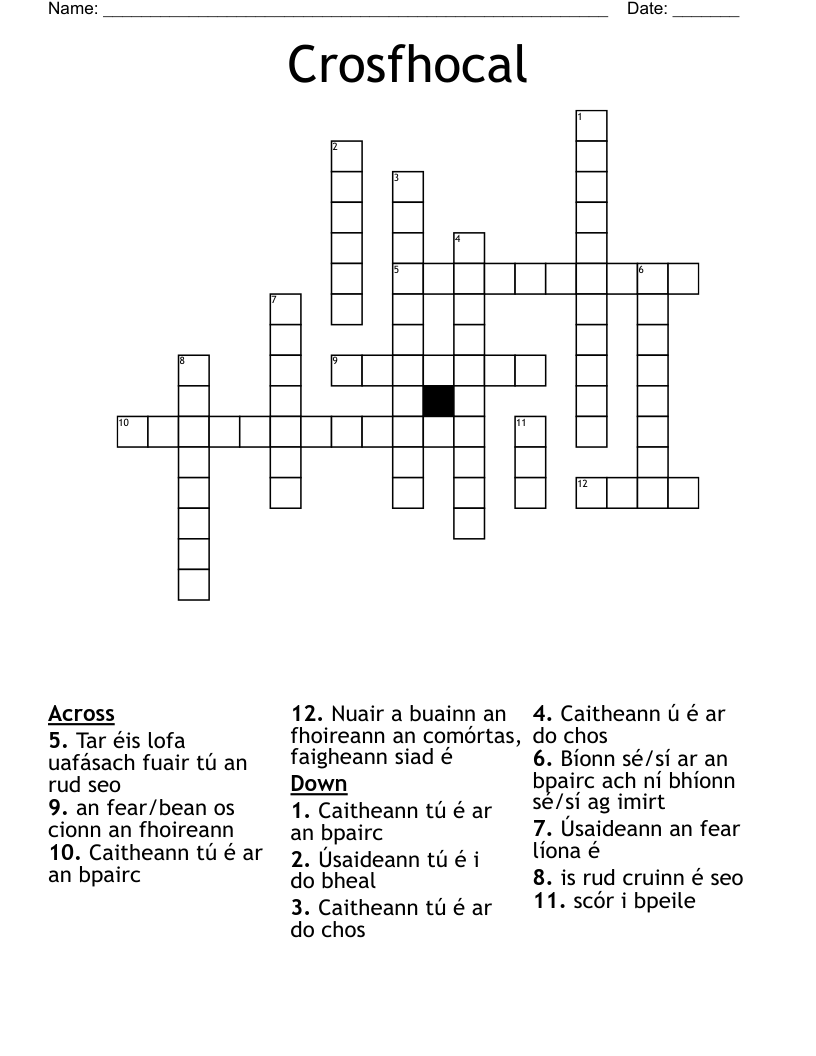 Crosfhocal Crossword