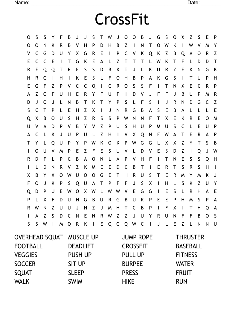 CrossFit Word Search