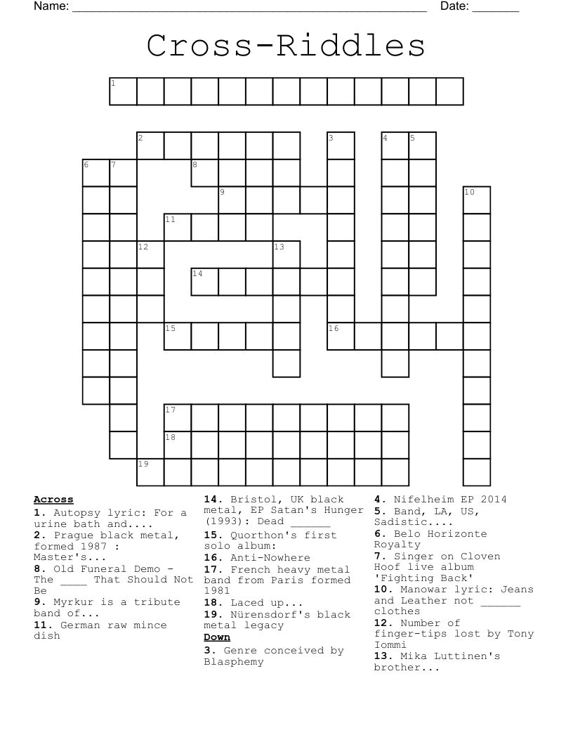 Cross-Riddles Crossword