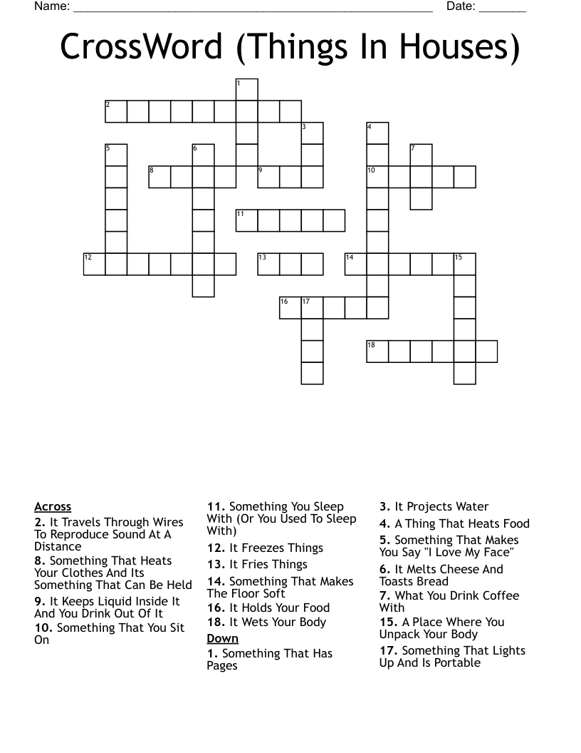 CrossWord (Things In Houses)