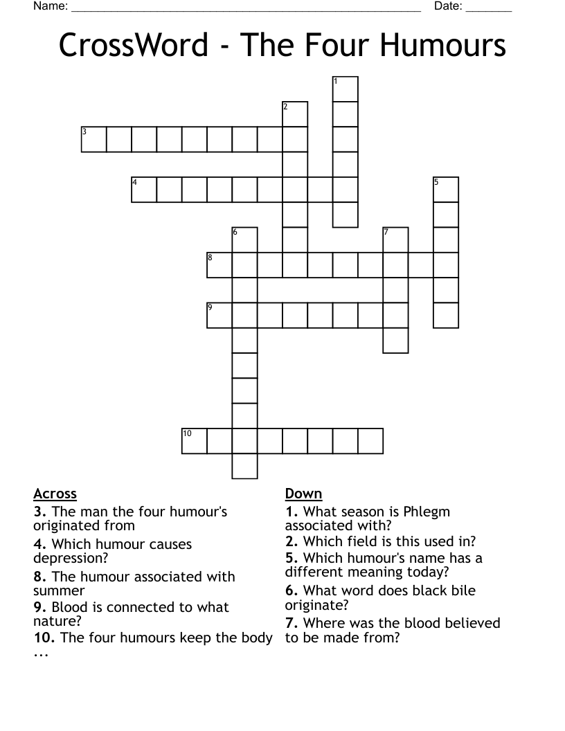 CrossWord - The Four Humours