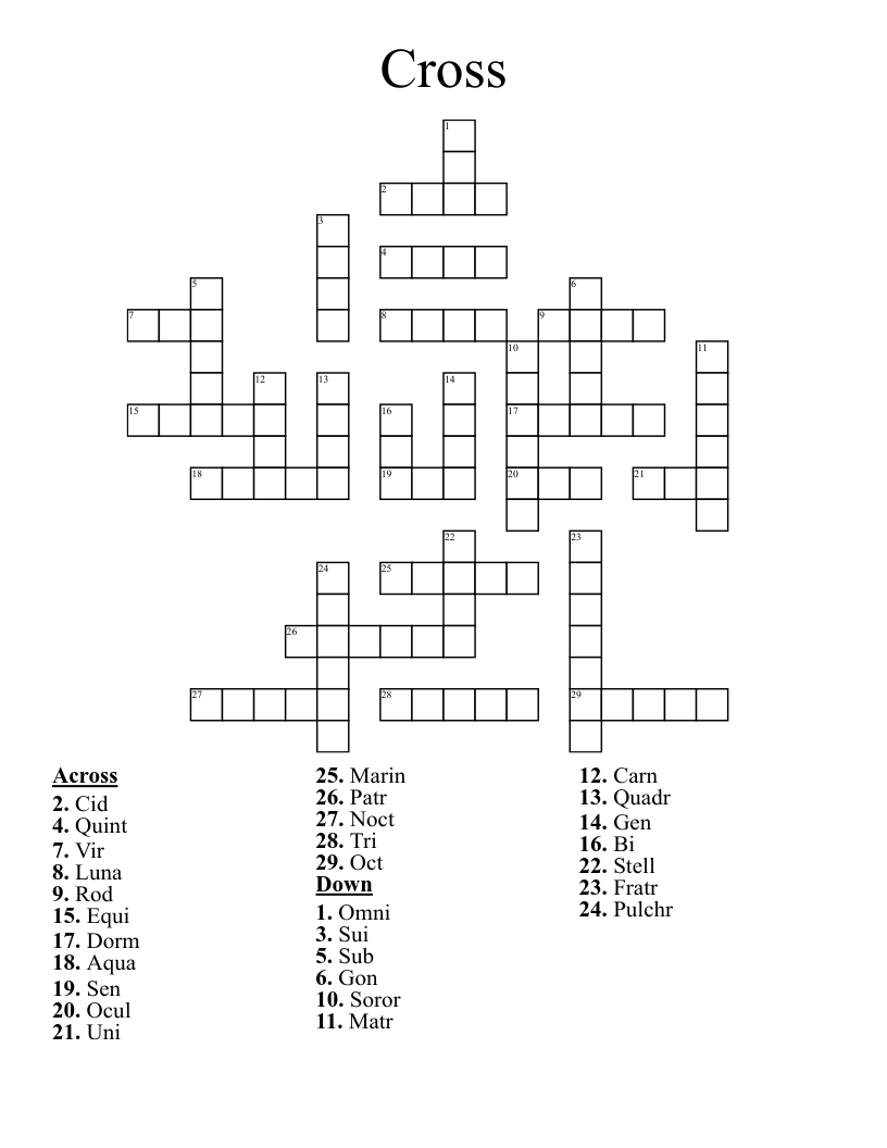 Cross Crossword