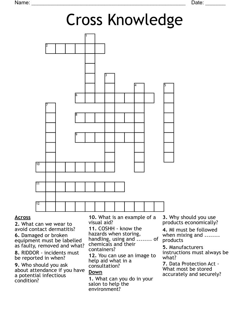 Cross Knowledge Crossword