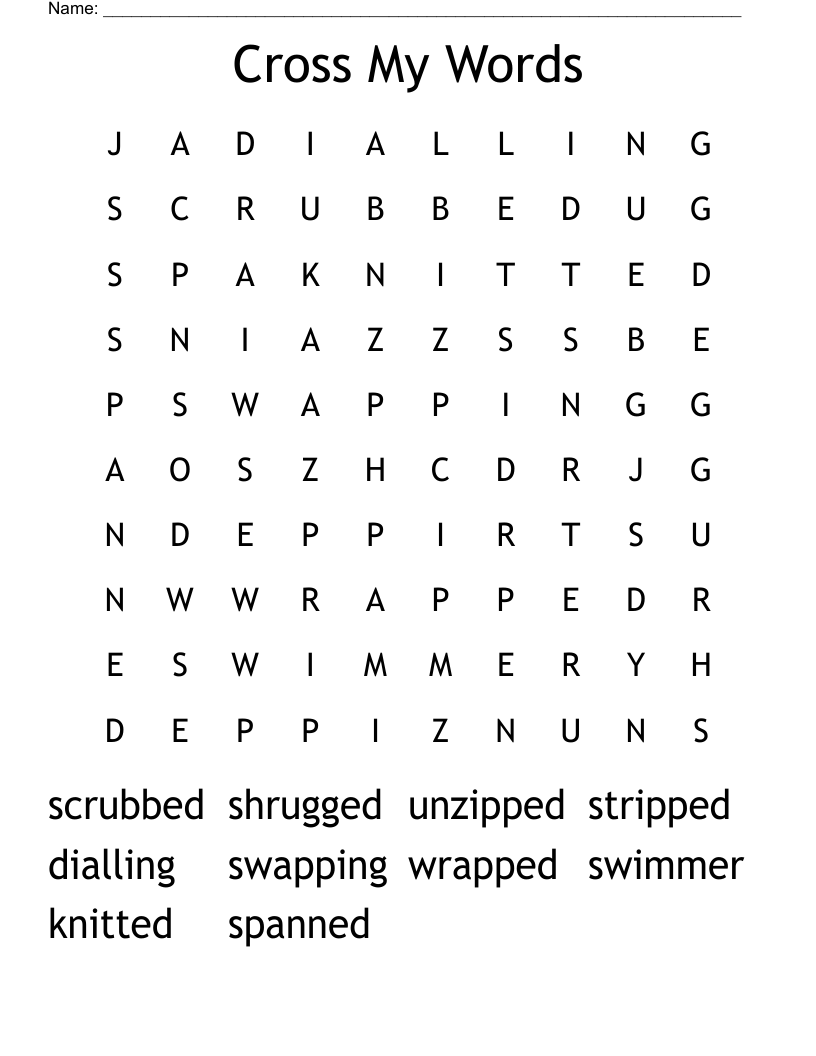Cross My Words Word Search