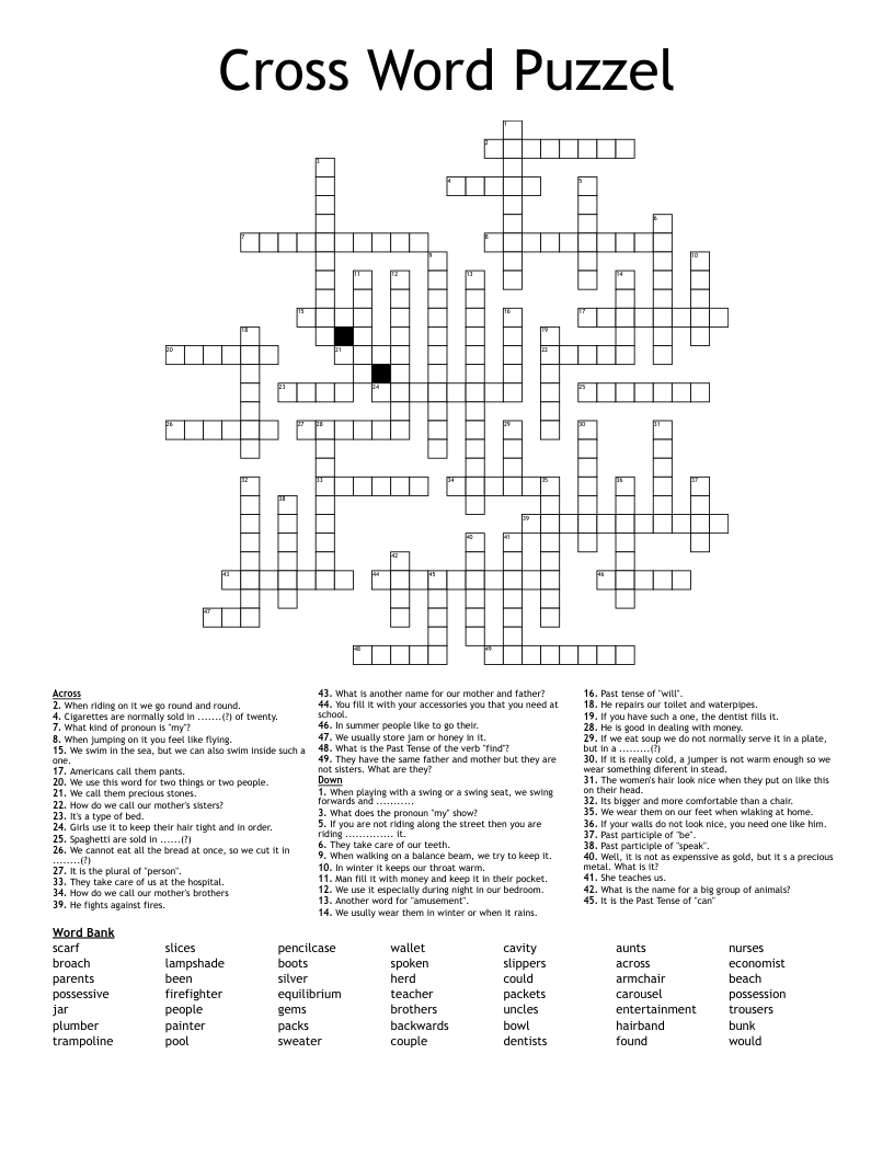 Cross Word Puzzel 