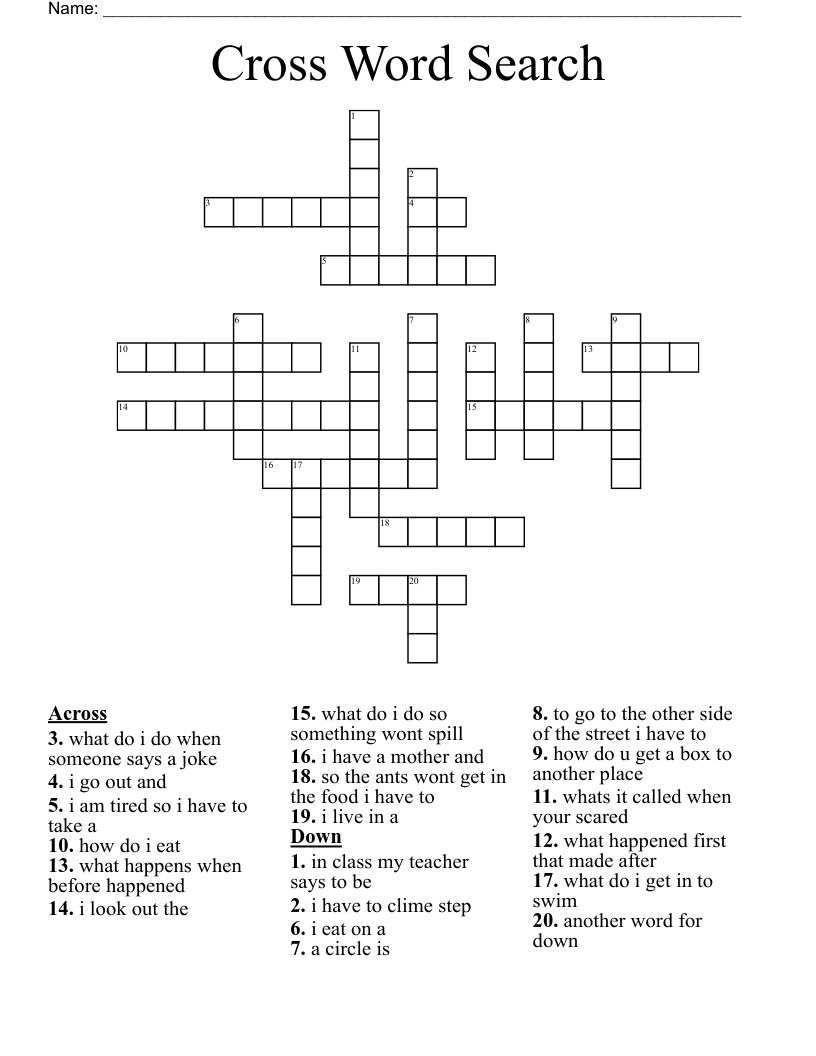 Cross Word Search