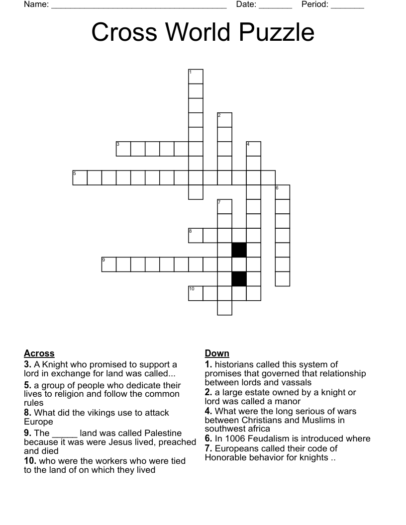 Cross World Puzzle Crossword