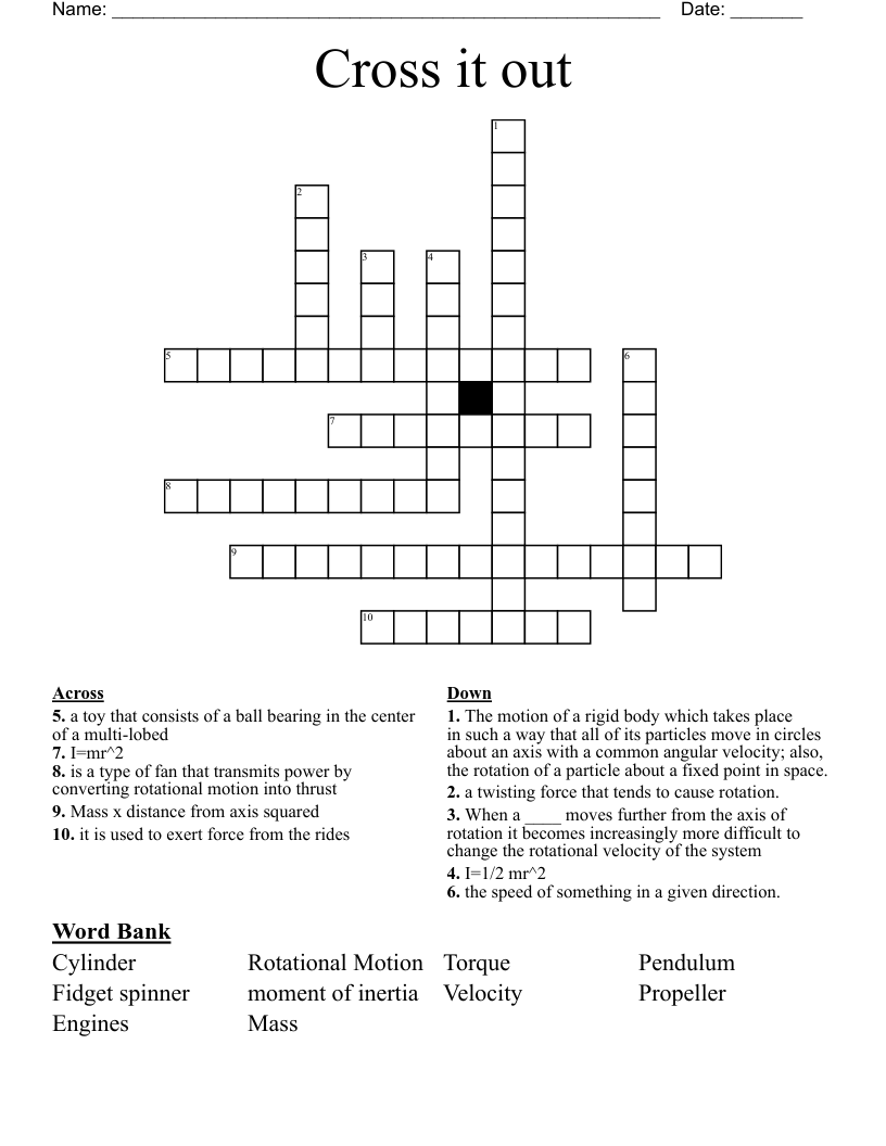 Cross it out  Crossword