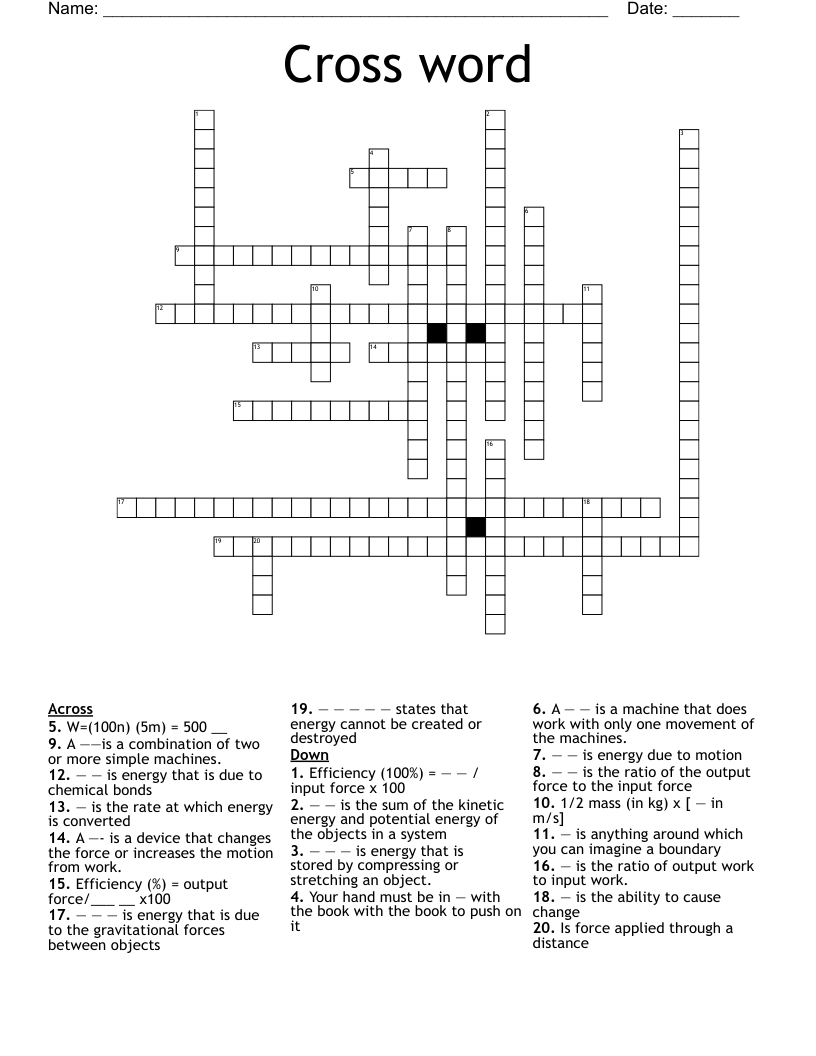 Cross word 