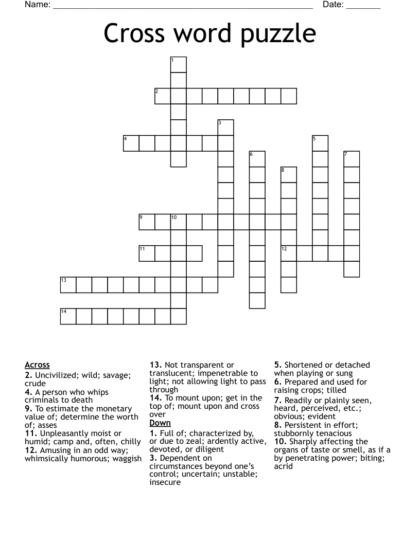 Cross word puzzle 