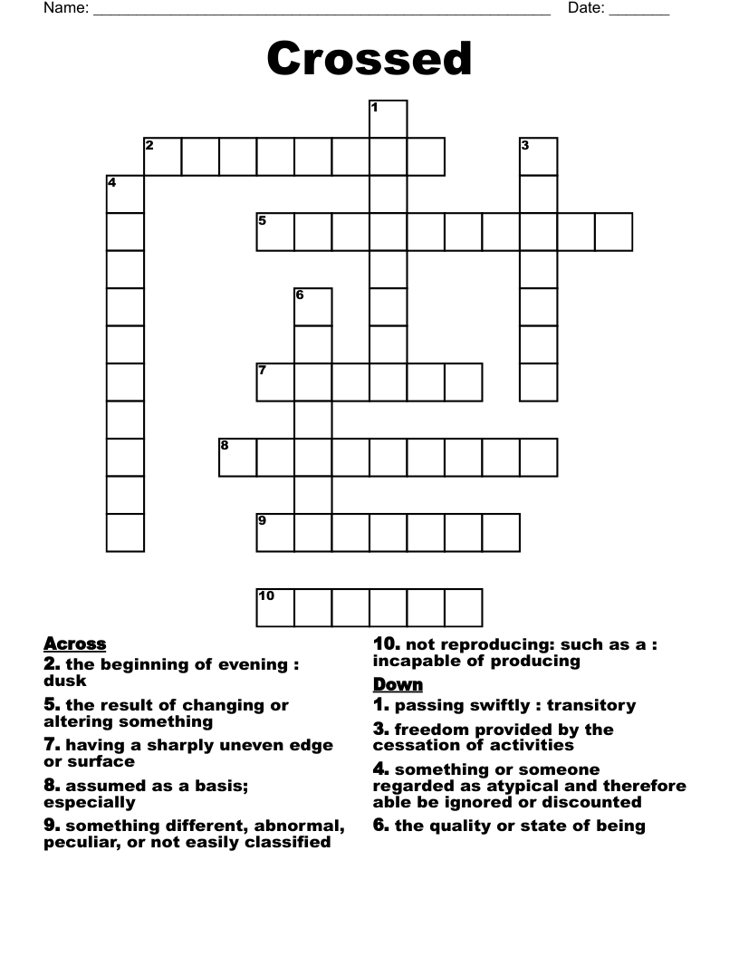 Crossed Crossword