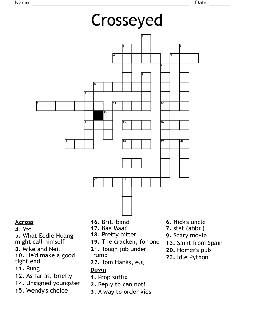 Crosseyed Crossword