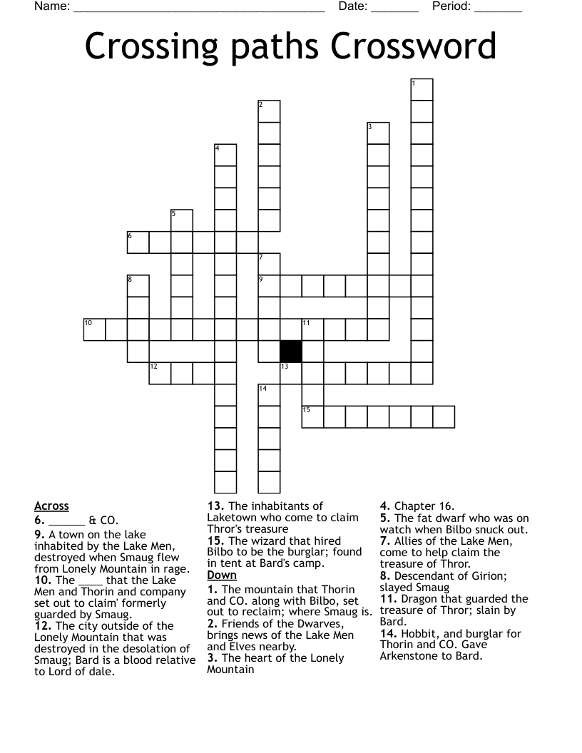 Crossing paths Crossword