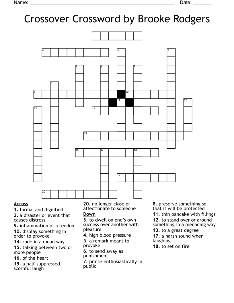 Crossover Crossword by Brooke Rodgers