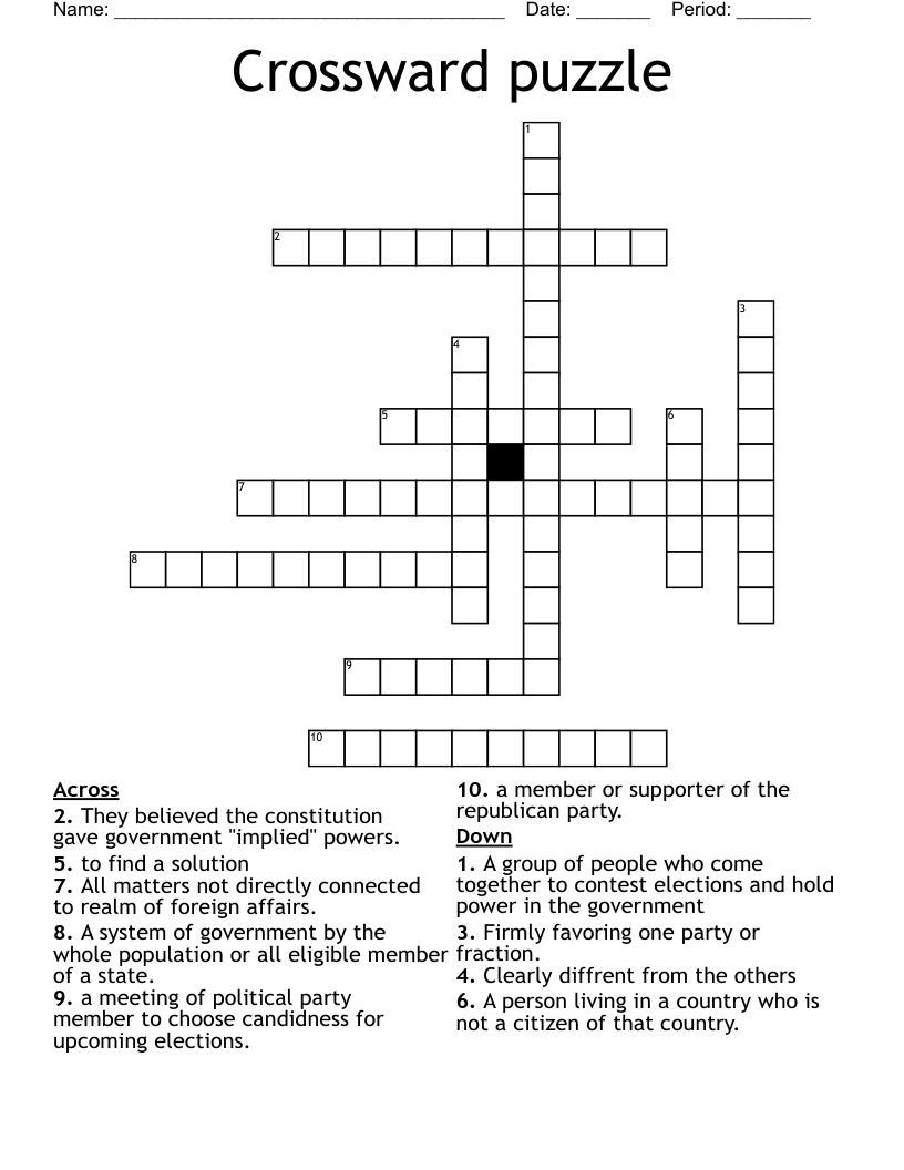 Crossward puzzle Crossword