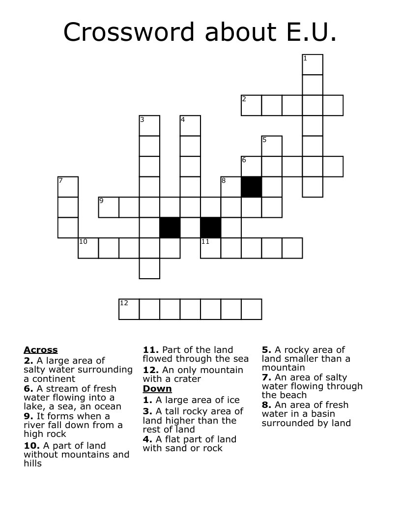 Crossword about E.U.