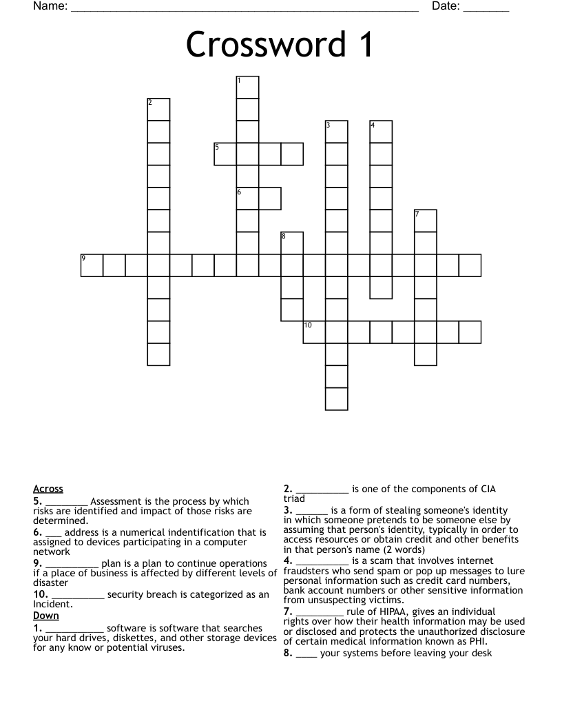 Crossword 1