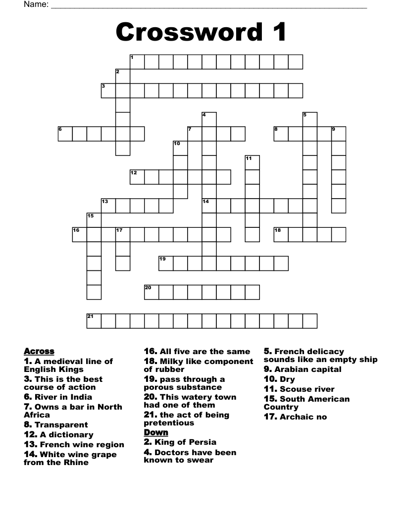 Crossword 1