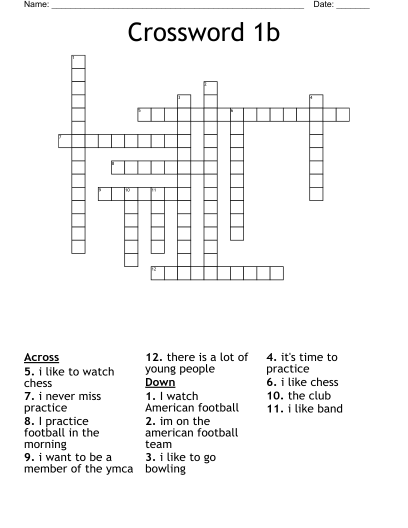 Crossword 1b