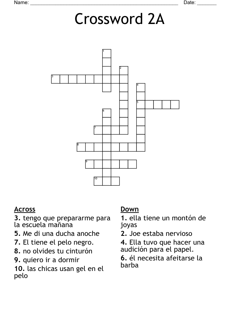 Crossword 2A