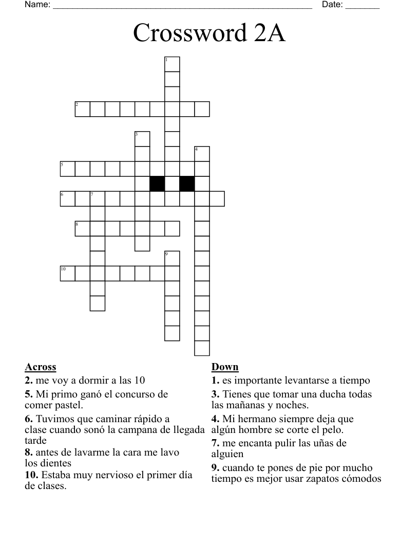 Crossword 2A