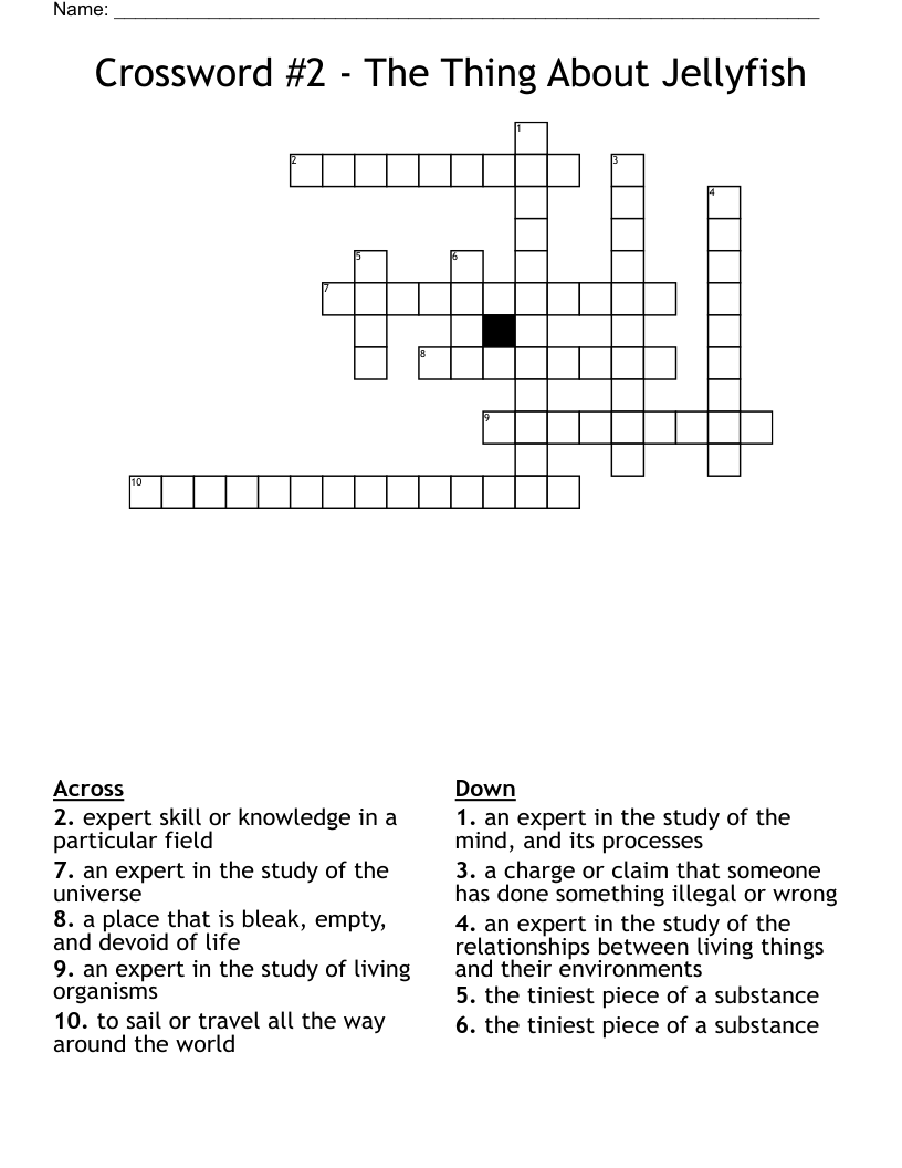 Crossword #2 - The Thing About Jellyfish