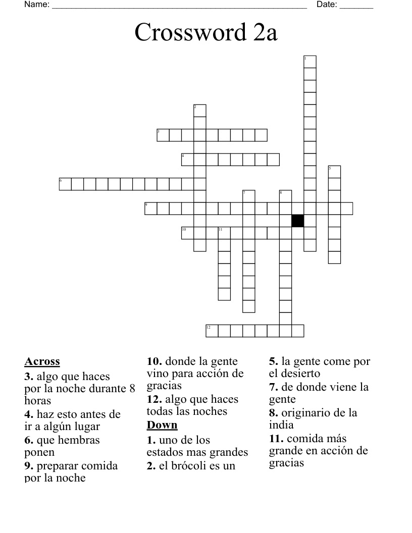 Crossword 2a