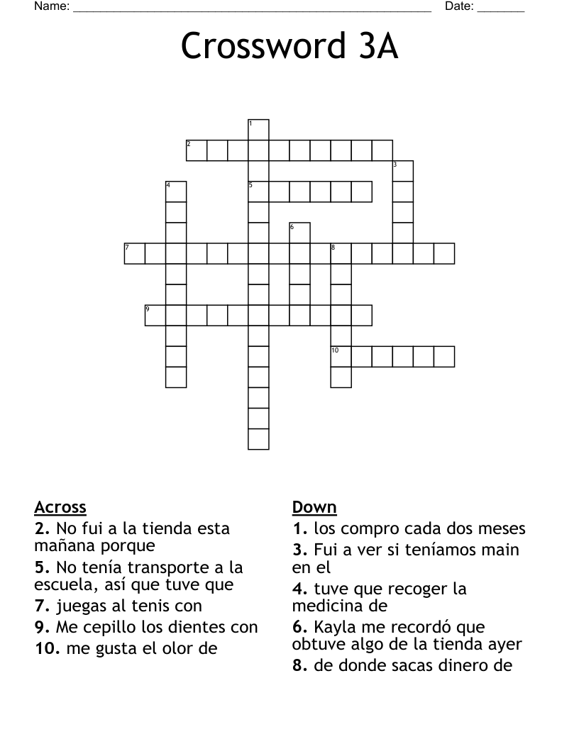 Crossword 3A