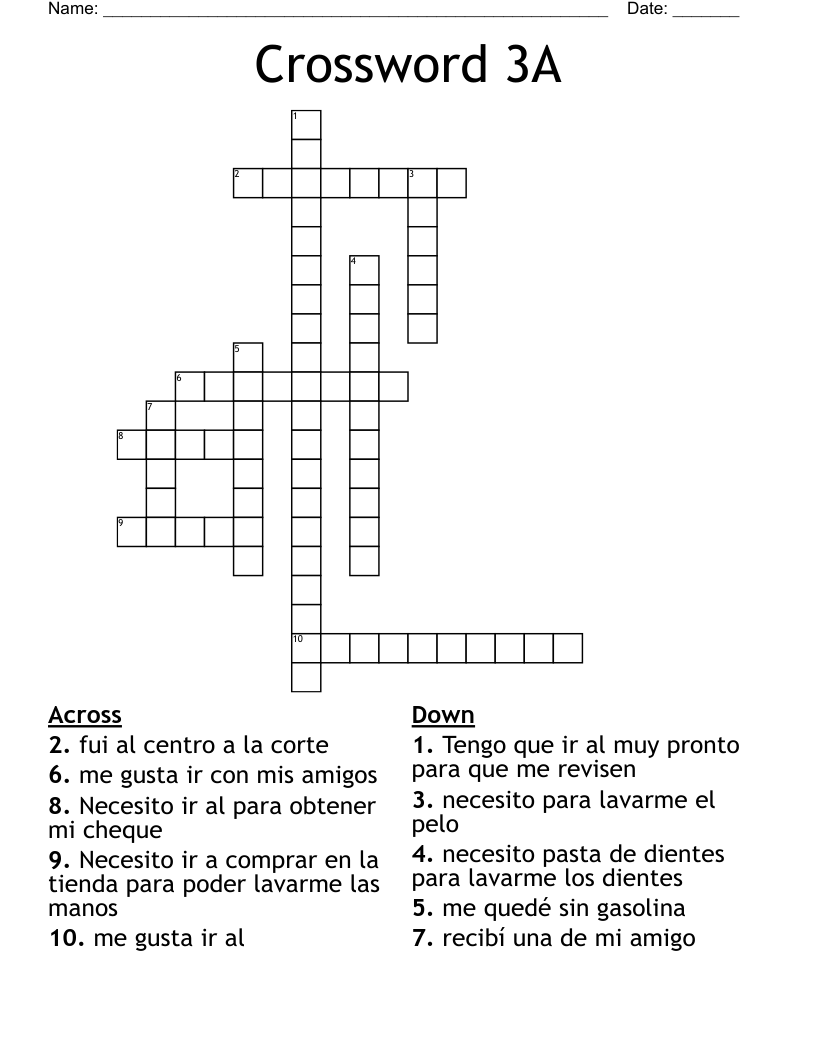 Crossword 3A