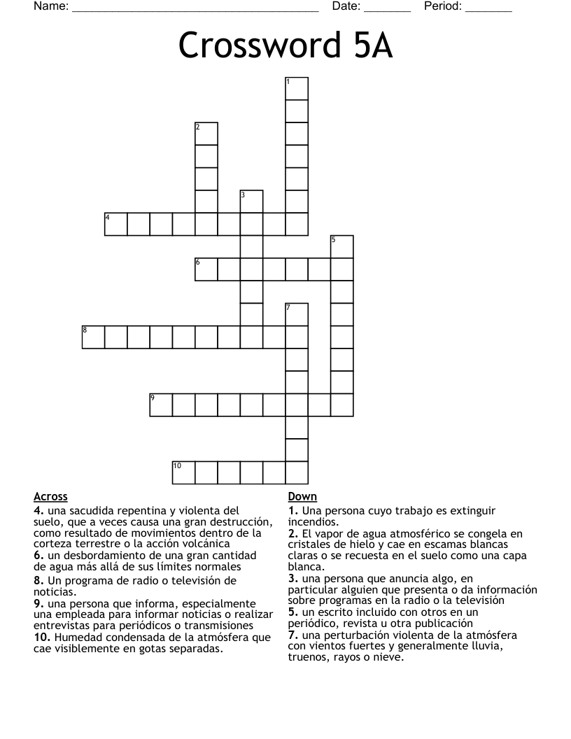 Crossword 5A
