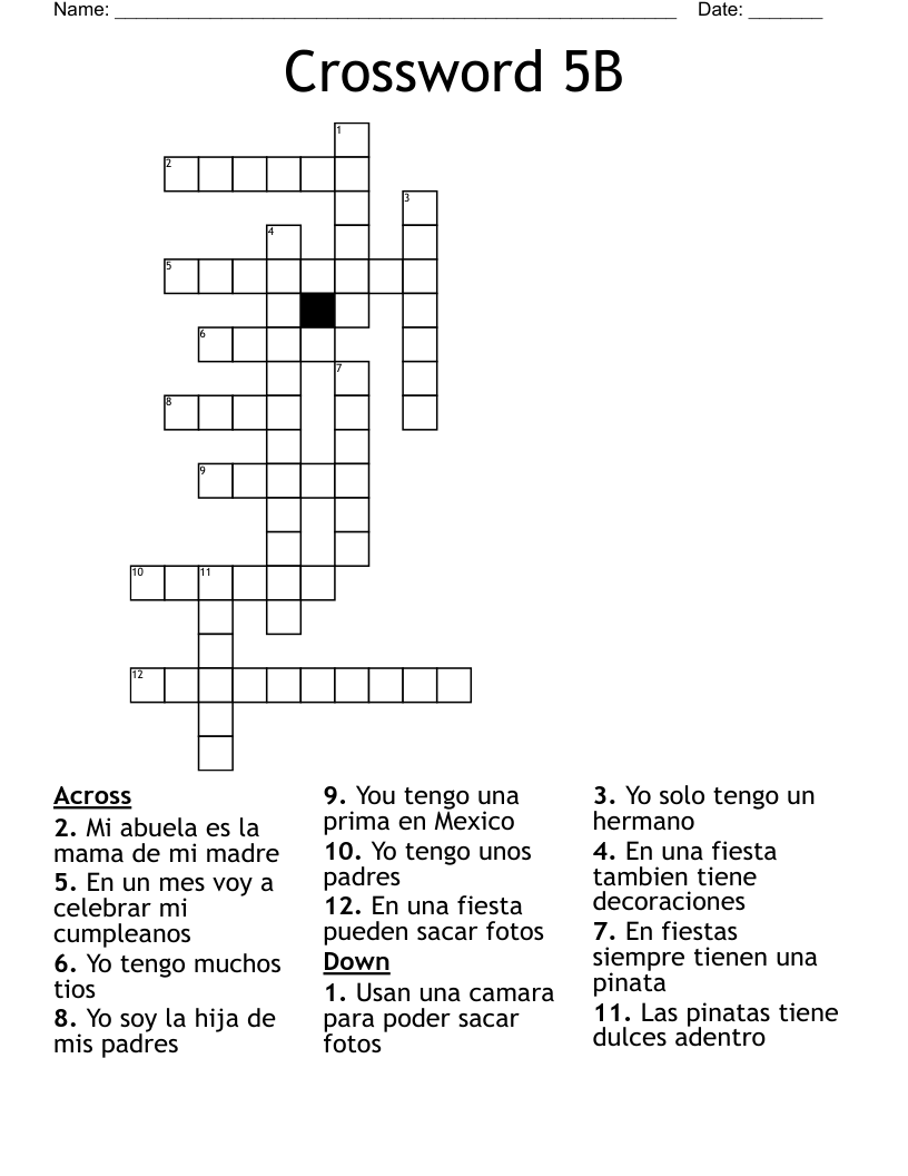 Crossword 5B