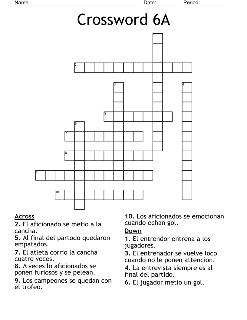 Crossword 6A