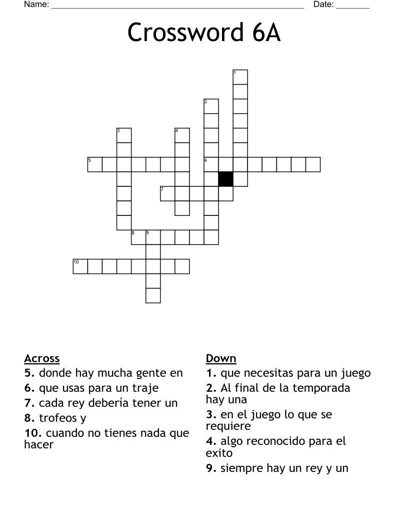 Crossword 6A