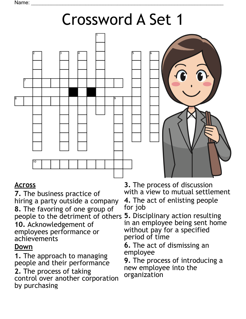 Crossword A Set 1 