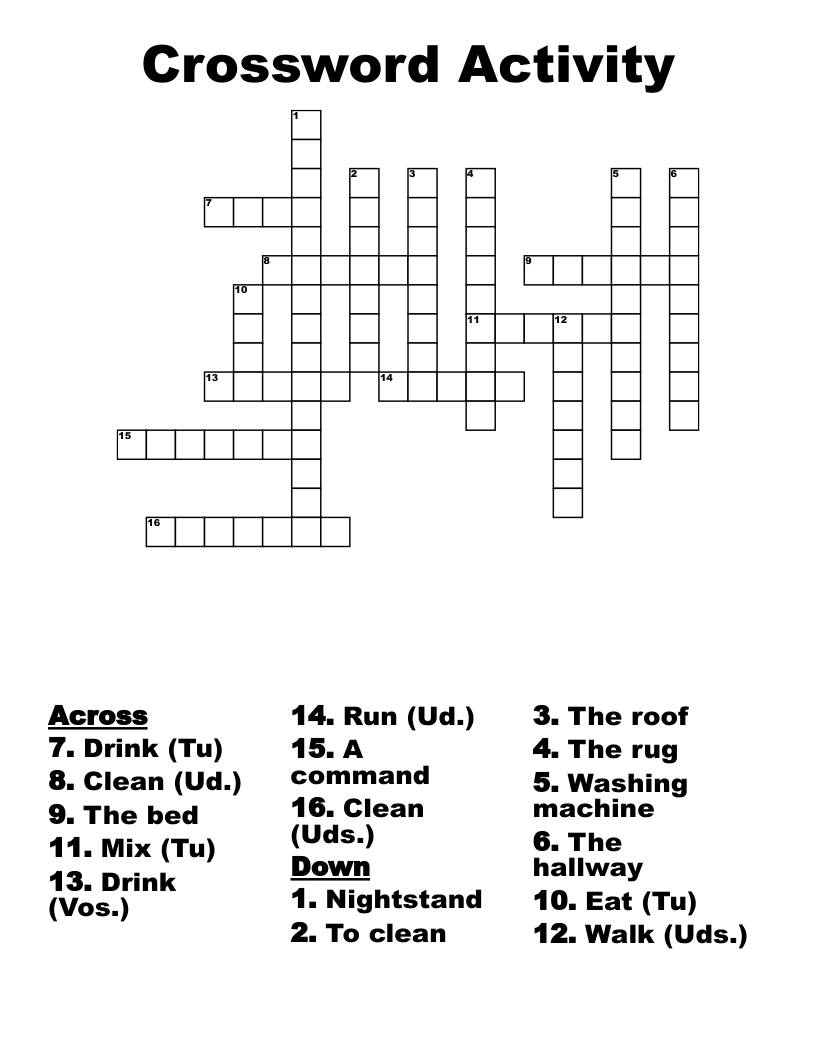 Crossword Activity