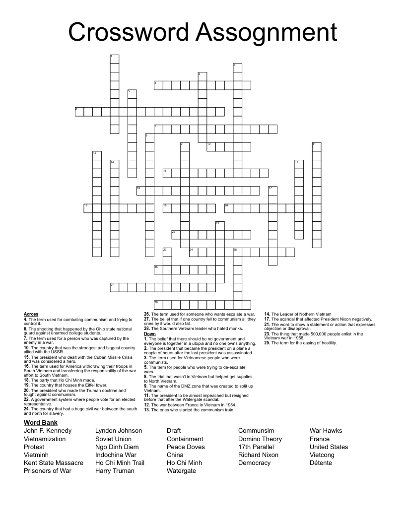 Crossword Assognment
