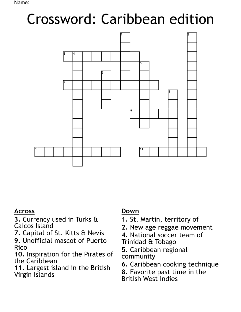 Crossword: Caribbean edition 