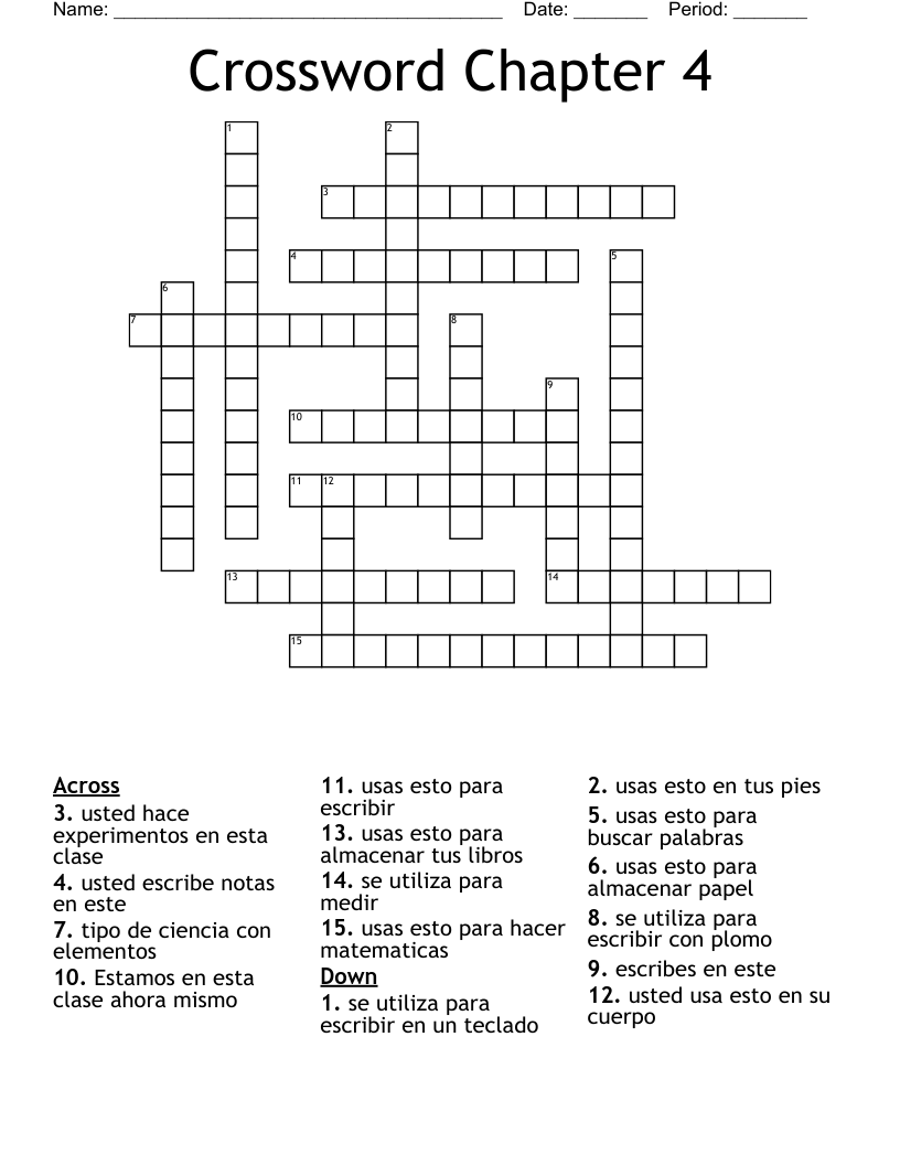 Crossword Chapter 4