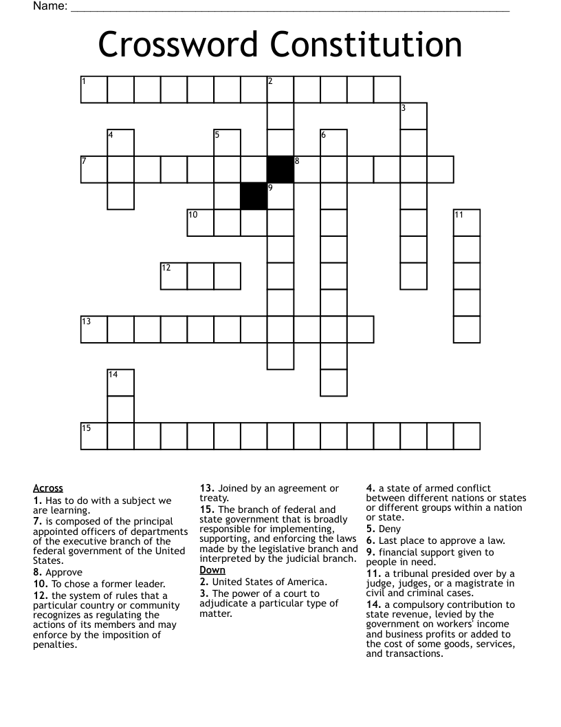 Crossword Constitution