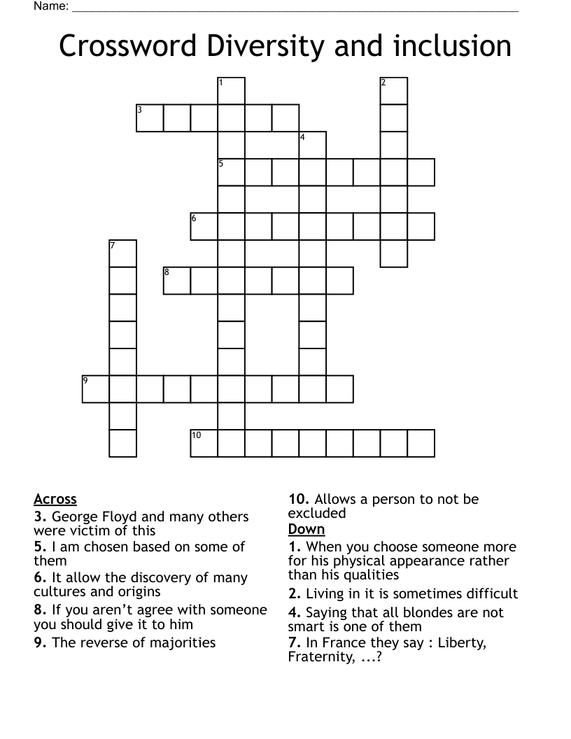 Crossword Diversity and inclusion
