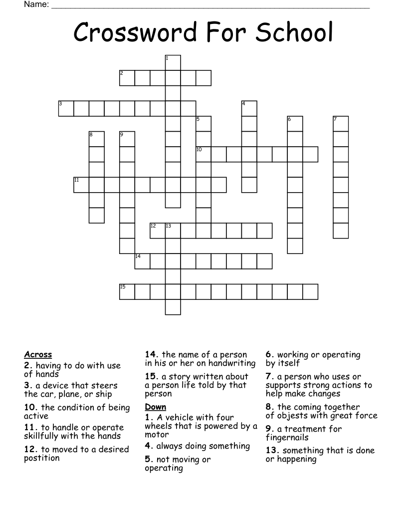 Crossword For School