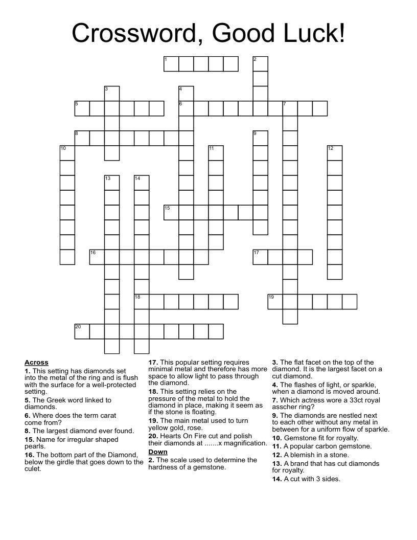 Crossword, Good Luck!