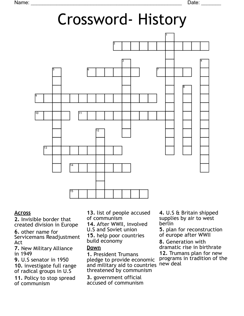 Crossword- History