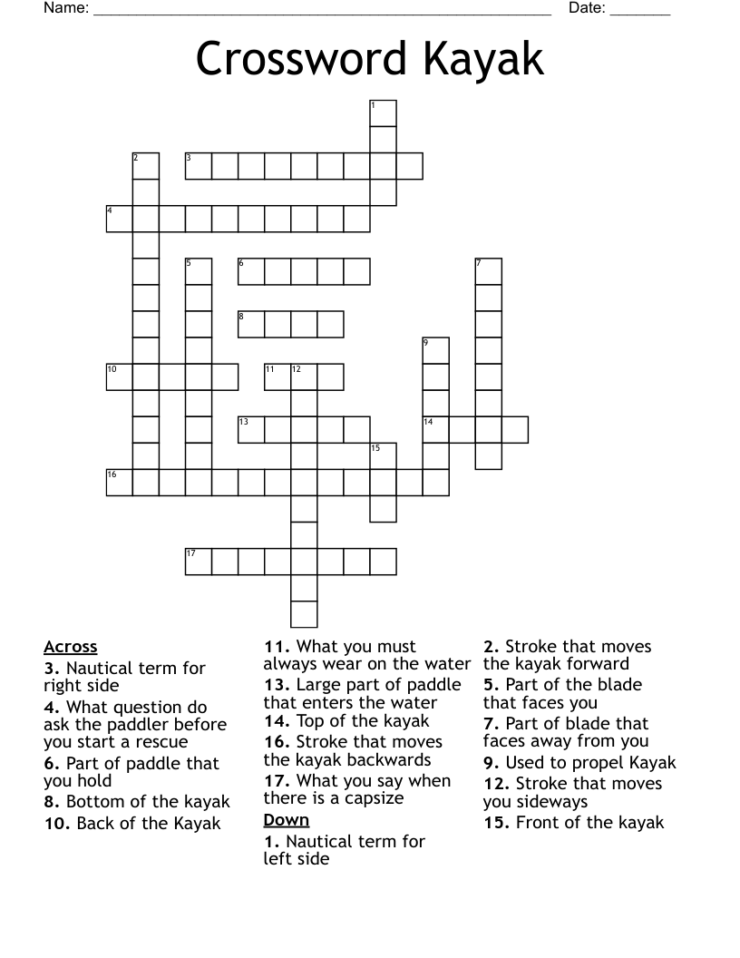 Crossword Kayak